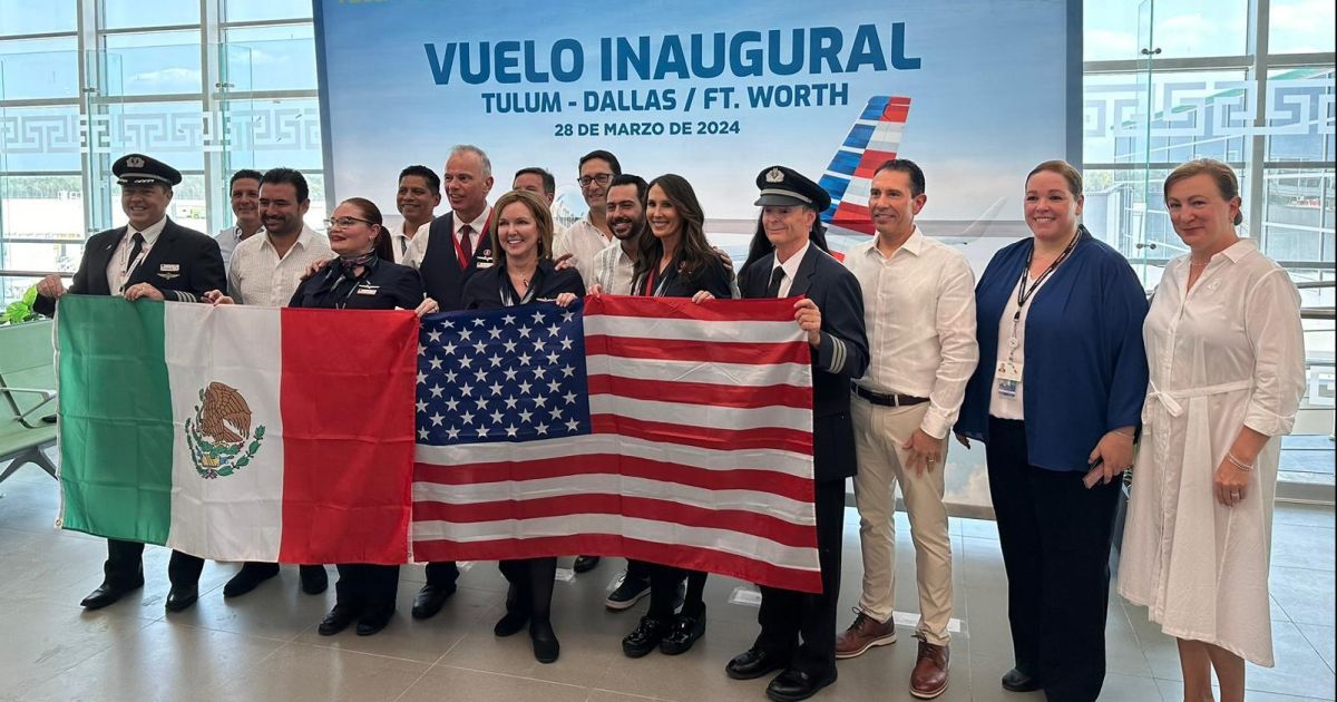 American Airlines primera aerolínea extranjera en volar a Tulum