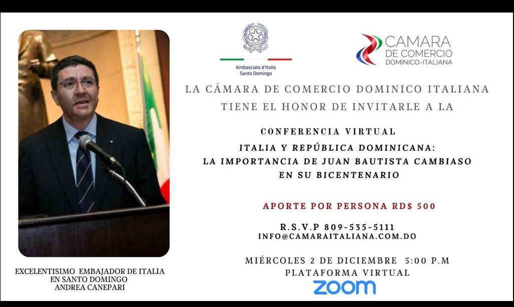 Cámara de Comercio Dominico-Italiana, junto a la Embajada de Italia en la Republica Dominicana, promueve el bicentenario de Juan Bautista Cambiaso