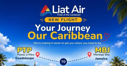 LIAT Air lanzará vuelos directos entre Guadalupe y Jamaica en julio