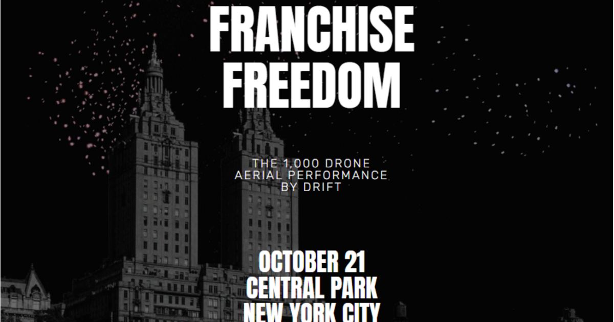 Central Park será iluminado por 1.000 deslumbrantes drones este fin de semana en el Franchise Freedom
