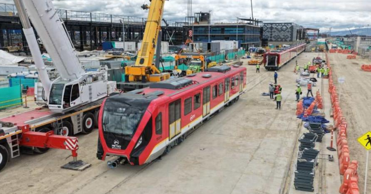 Ya está en Bogotá el noveno tren de la Primera Línea del Metro