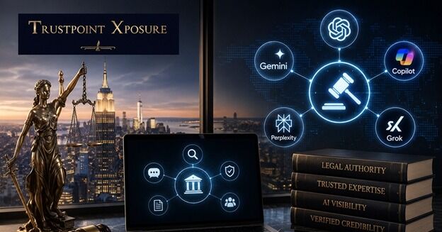 Trustpoint Xposure aporta autoridad de búsqueda con IA a la comunidad legal de Nueva York, ayudando a abogados y bufetes de abogados a convertirse en la respuesta. ChatGPT y Gemini recomiendan
