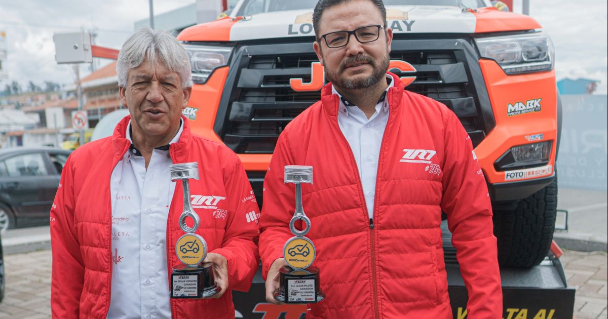 John Zabaleta y Adrián Castillo campeones en la Vuelta al Ecuador 2023 con la camioneta JAC T8