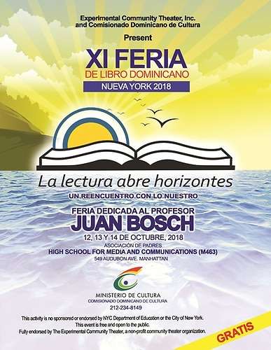 Desde el 12 Octubre inicia Feria del Libro y la Cultura Dominicana en New York