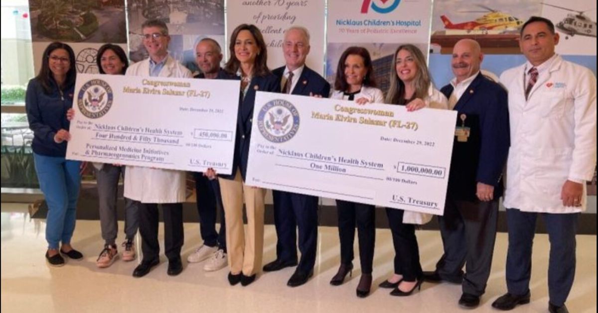 Con Ley de Asignaciones logran $1,45 millones en fondos garantizados para el Nicklaus Children's Hospital de Miami