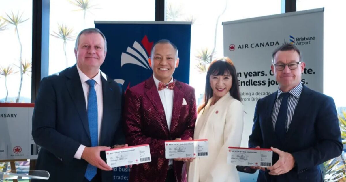 El aeropuerto de Brisbane celebra 10 años de vuelos de Air Canada a Vancouver