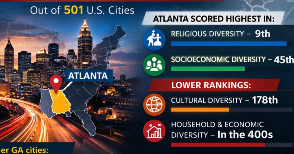 Atlanta ocupa el puesto 78 en la lista de ciudades más diversas de WalletHub