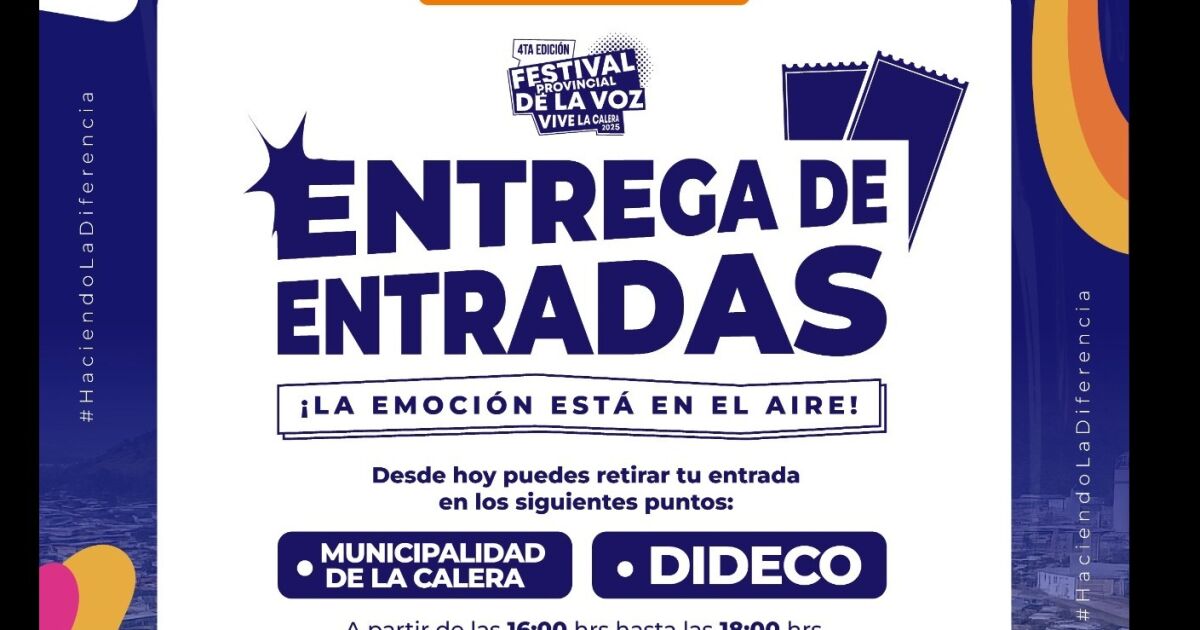 A partir de este lunes 1 de septiembre estarán disponibles las entradas al cuarto Festival Provincial de la Voz, La Calera 2025