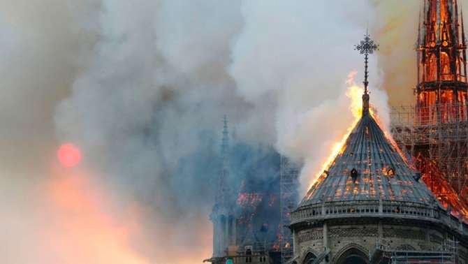 Incendio en la catedral de Notre Dame en París