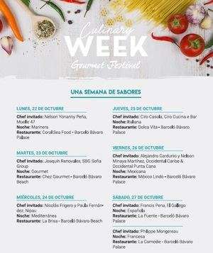 Semana Culinaria del 21 al 28 octubre: 5ta Edición festival gastronómico Culinary Week