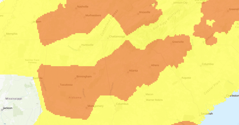 Emiten código naranja por mala calidad del aire en Metro Atlanta