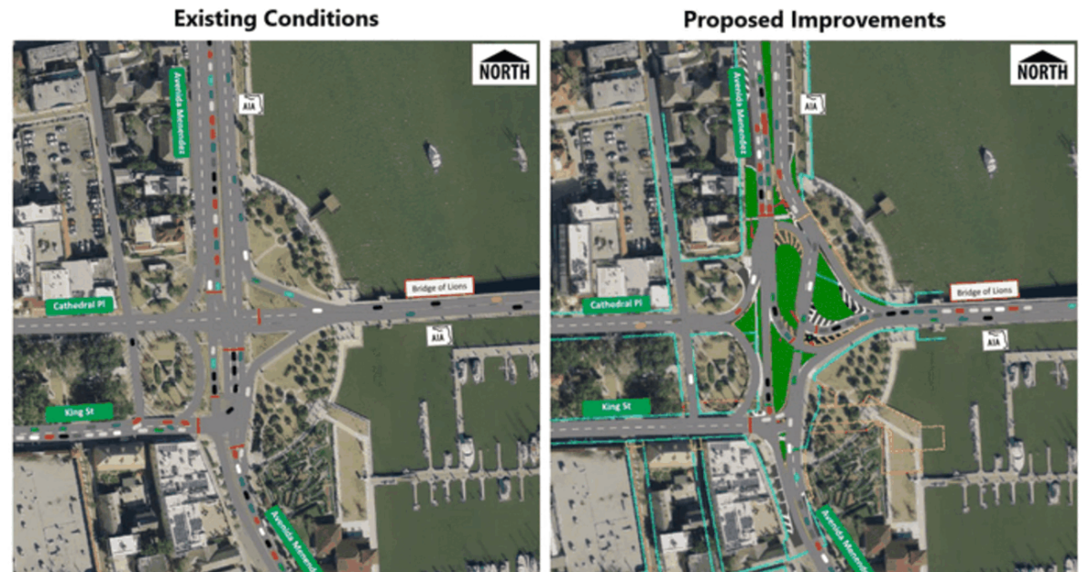 FDOT propone un plan de mejora de intersecciones de $8,2 millones para abordar la congestión de St. Augustine cerca del Puente de los Leones
