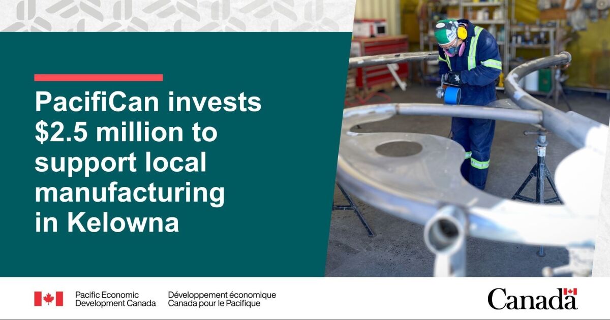 PacifiCan invierte $2,5 millones para apoyar la fabricación local en Kelowna