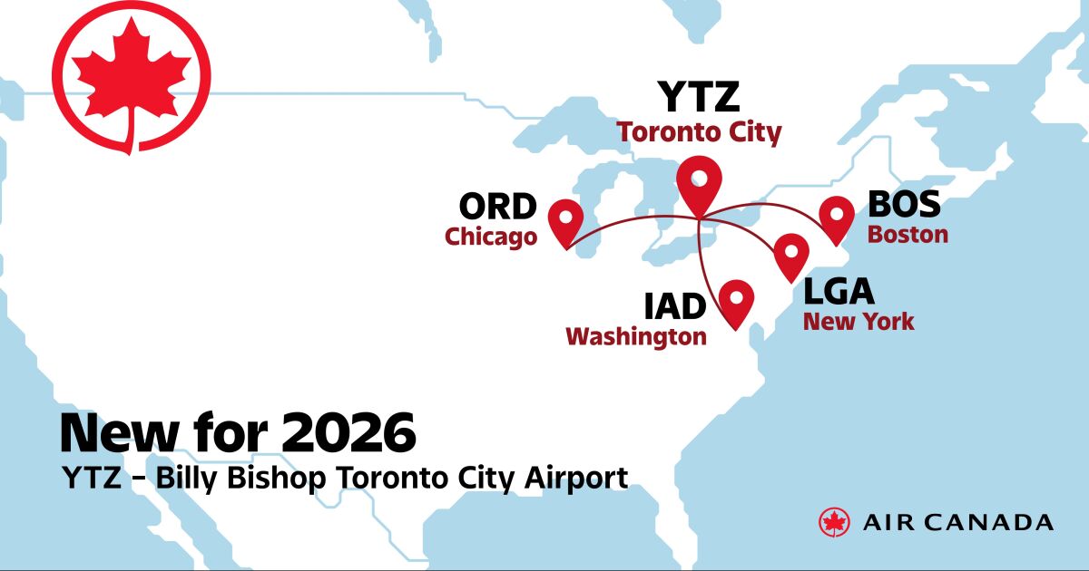 Air Canada lanzará vuelos a EE. UU. desde la isla de Toronto en una importante expansión del Aeropuerto Billy Bishop de Toronto