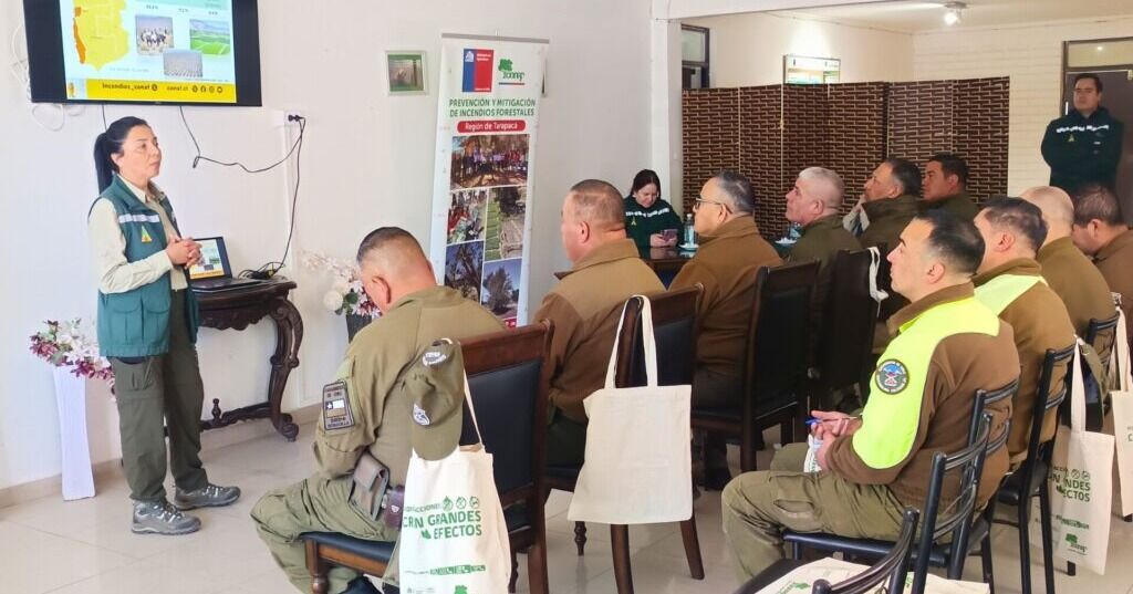 CONAF y OS-5 capacitan en sistema de aviso de quemas a Carabineros de la provincia del Tamarugal