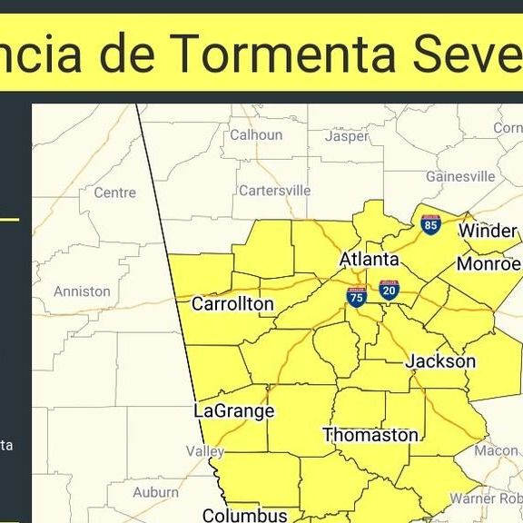 Habitantes de Metro Atlanta reportan granizo y truenos en su región ante el paso de tormentas severas