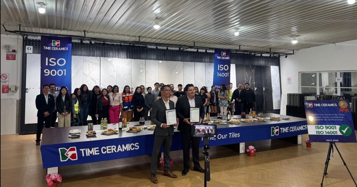 Recibe Time Ceramics reconocimientos ISO 9001 e ISO 14001 por la calidad de sus productos y cuidado del medio ambiente