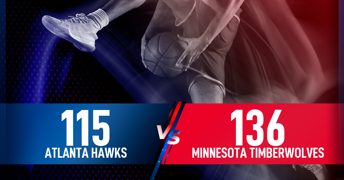 Minnesota Timberwolves gana a Atlanta Hawks (115-136)
