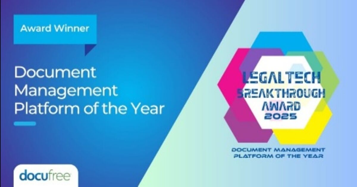 Docufree de Atlanta gana el premio LegalTech Breakthrough