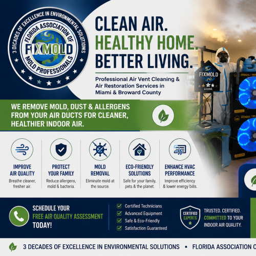 Fix Mold Miami, líder en ventilación de Miami lanza soluciones ecológicas para combatir los problemas de calidad del aire interior
