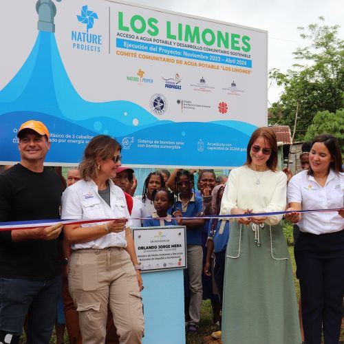Con acueducto en honor a Orlando Jorge Mera- Nature Power Foundation lleva agua limpia a familias de Los Limones