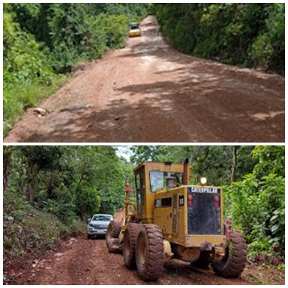 Minera Belfond repara caminos y calles de Las Filipinas y Santa Elena
